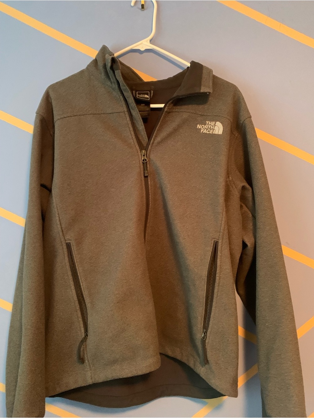 The North Face Kids' Olive Gray Fleece Half-Zip Jacket